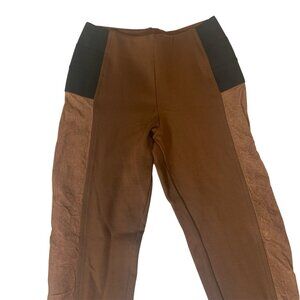 Hale Bob Pig Suede Leggings Sz XS Brown Pants Ladies